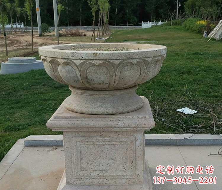 昆明大理石花盆公园石雕_1