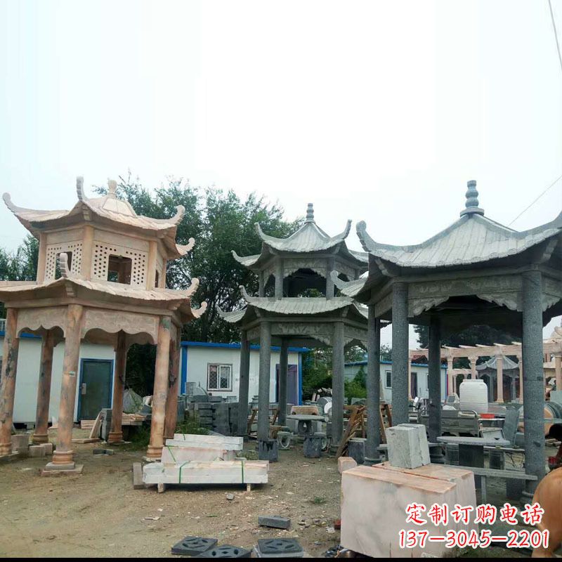 昆明精美大理石凉亭雕塑