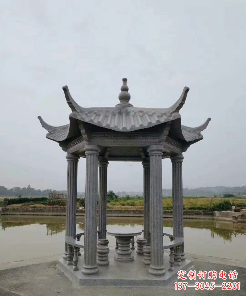 昆明大理石凉亭石雕塑,优雅经典无双