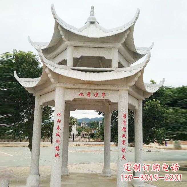昆明大理石凉亭双层雕塑