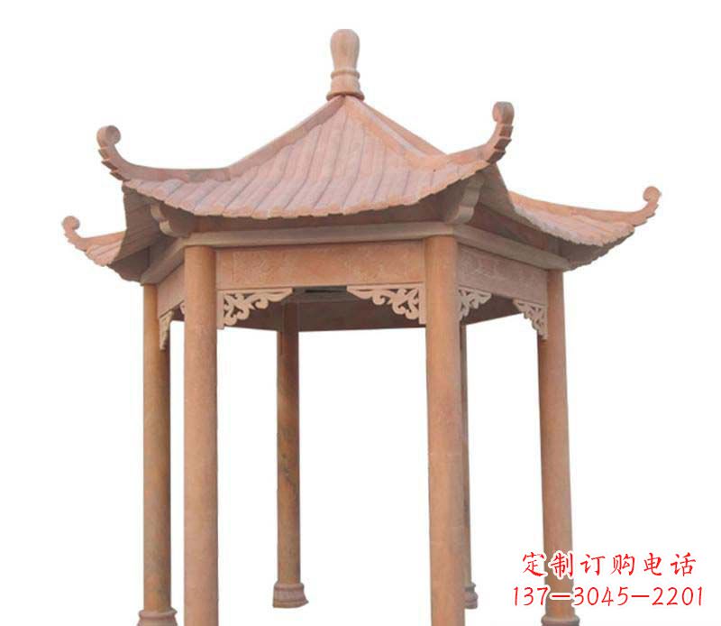 昆明大理石六角凉亭雕塑