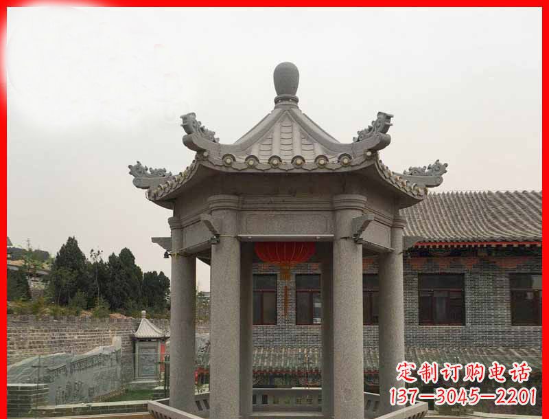 昆明大理石六角凉亭石雕