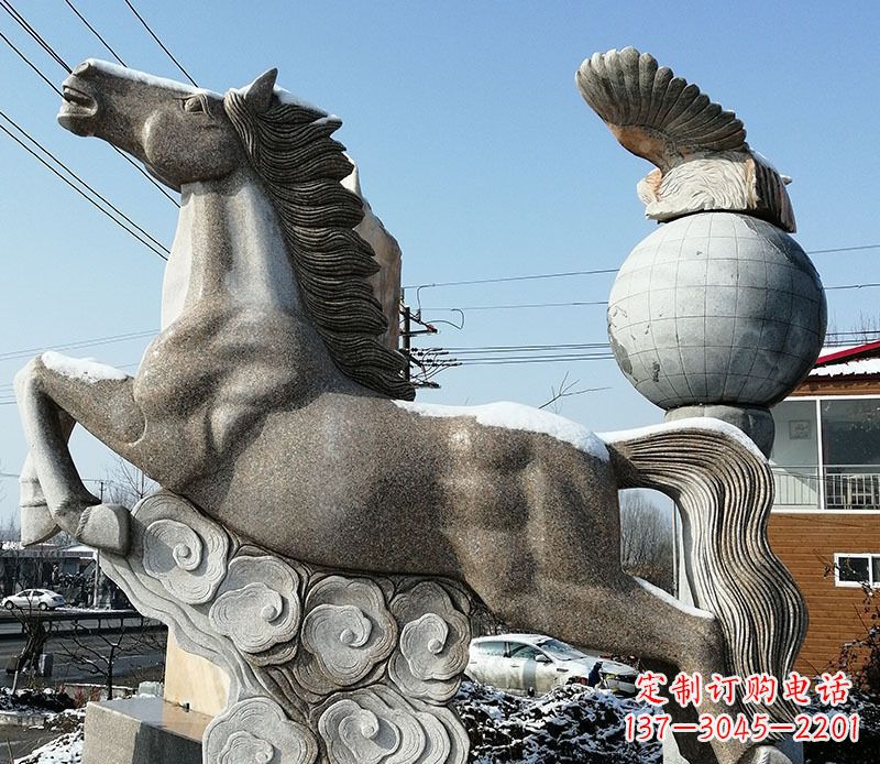 昆明大理石马踏祥云石雕