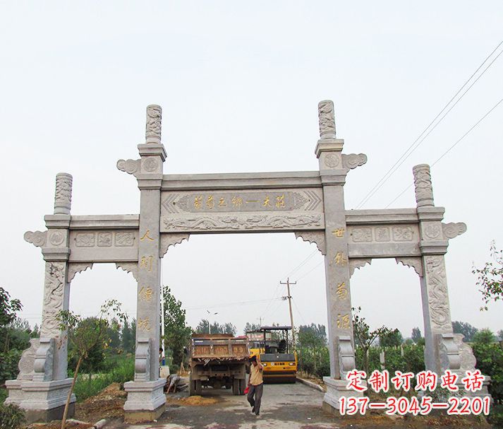 昆明大理石牌坊石雕,艺术精髓永不凋零