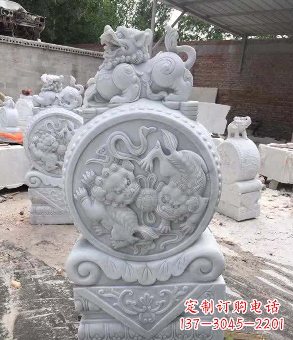 昆明大理石狮子抱鼓石雕塑