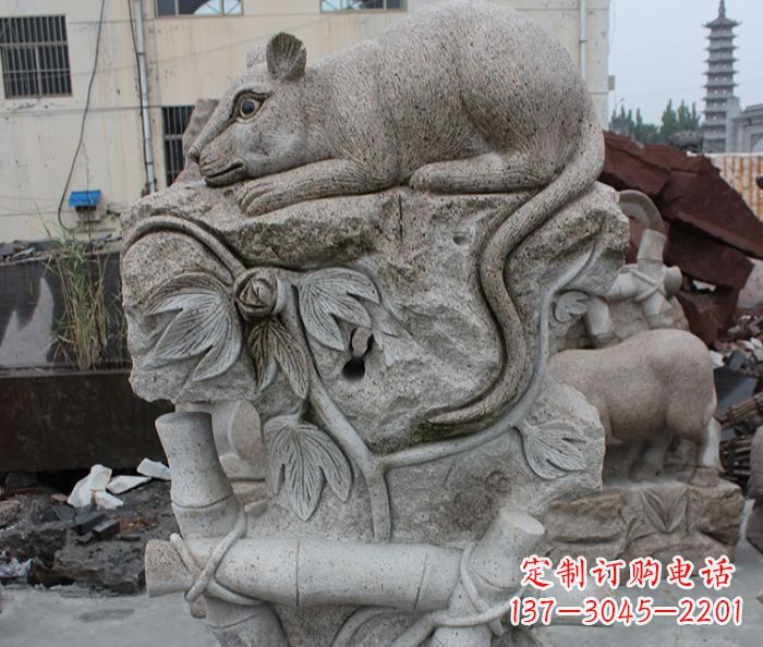 昆明大理石生肖鼠石雕