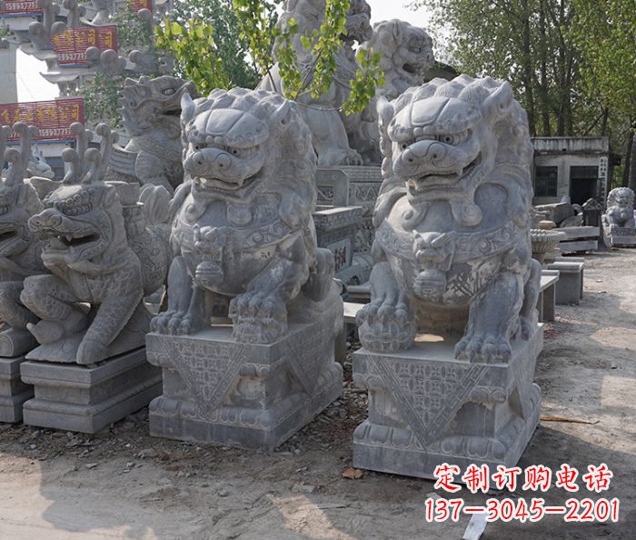 昆明大理石寺庙石狮子 (3)