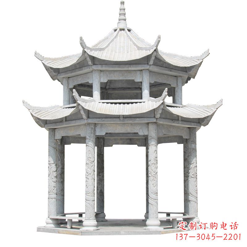 昆明大理石古建凉亭雕塑