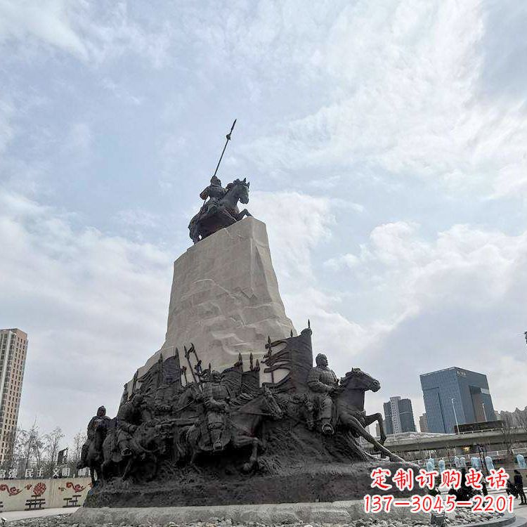昆明大型霍去病景观雕塑-中国历史名人西汉名将石雕像