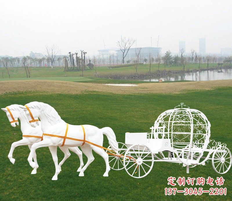 昆明大型欧式马车动物玻璃钢雕塑