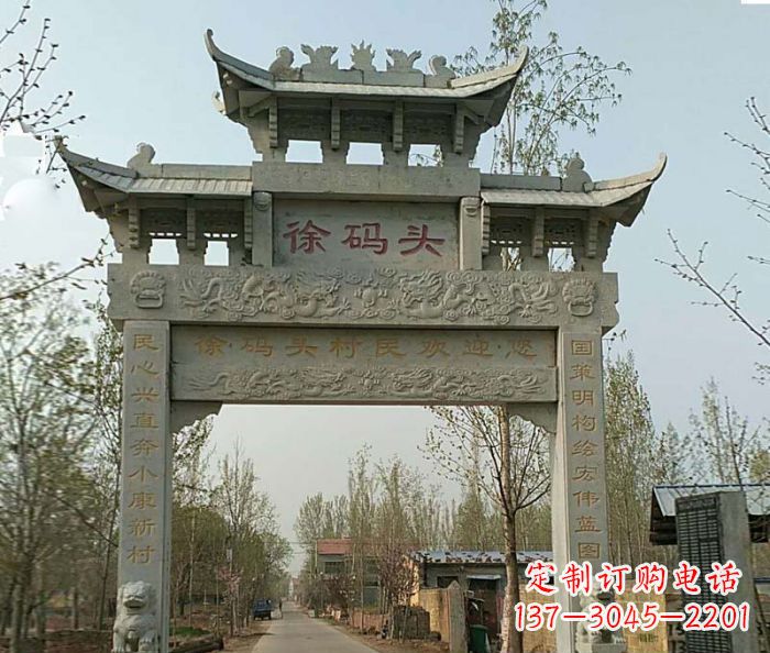 昆明精美纯手工大理石牌坊雕塑