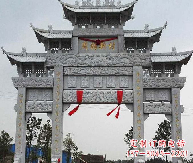 昆明精美石雕牌坊雕塑