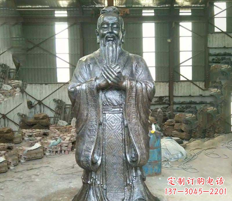 昆明锻铜校园老子人物雕塑,铸就永恒的追求