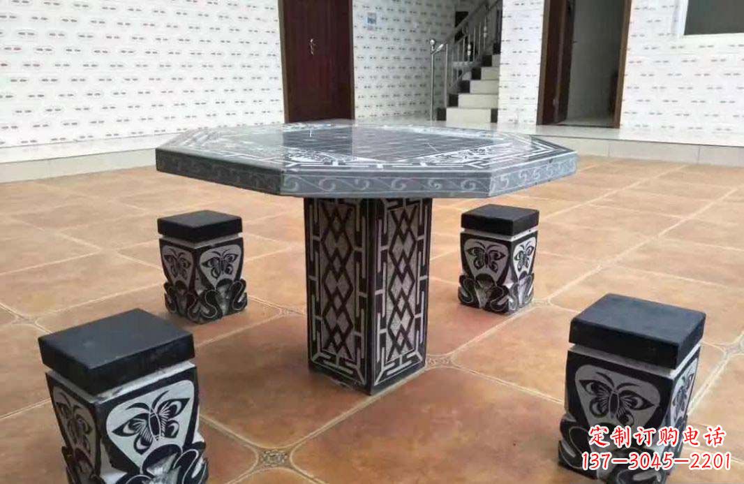 昆明多边形仿古石桌凳