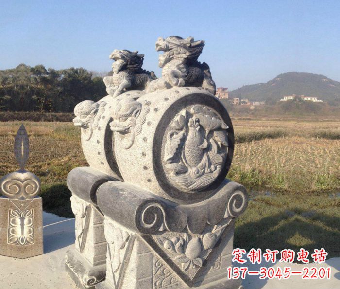 昆明仿古抱鼓石门墩雕塑