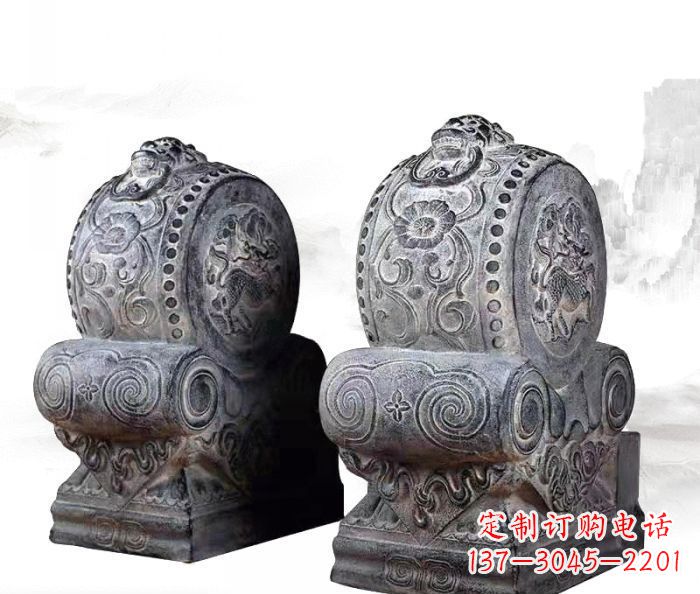 昆明仿古抱鼓石镇宅石门墩 (3)