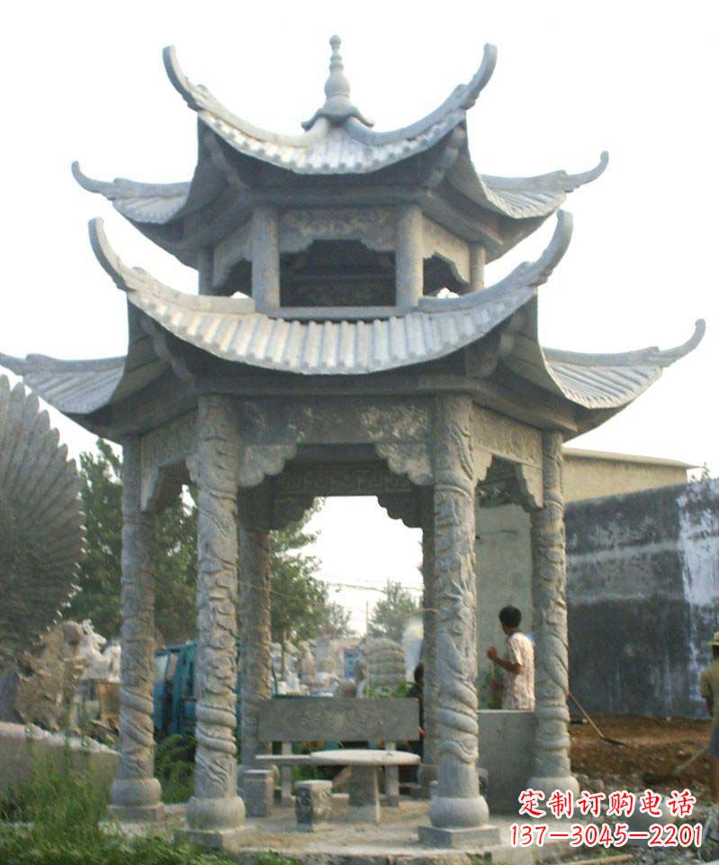 昆明传统工艺石雕凉亭,精美细致,给你温馨家园