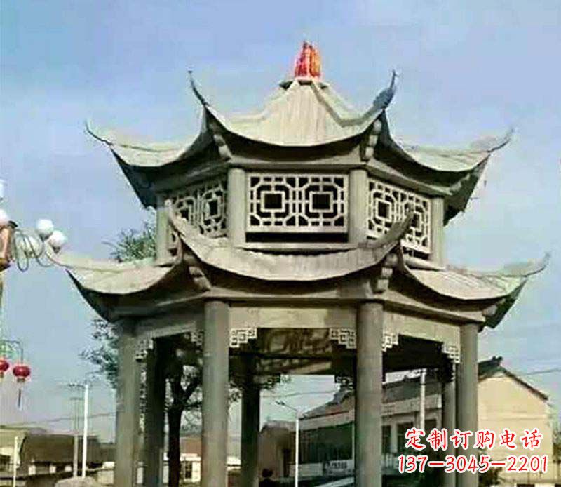 昆明精美仿古石凉亭雕塑