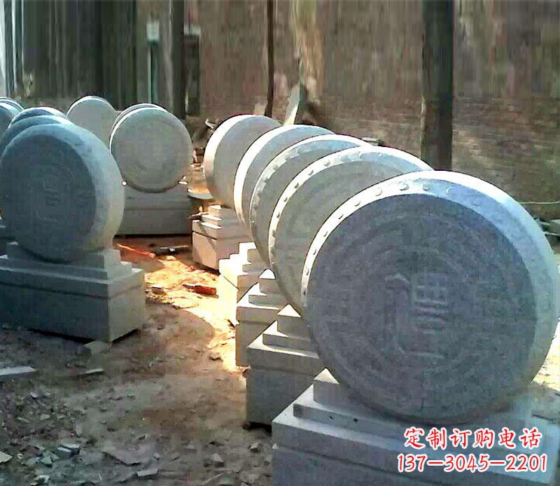 昆明仿古石门墩招财抱鼓石雕