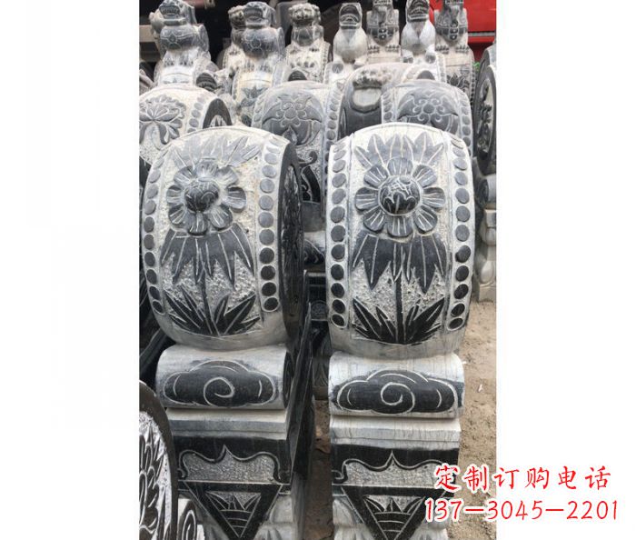 昆明仿古石门墩镇宅抱鼓石雕塑