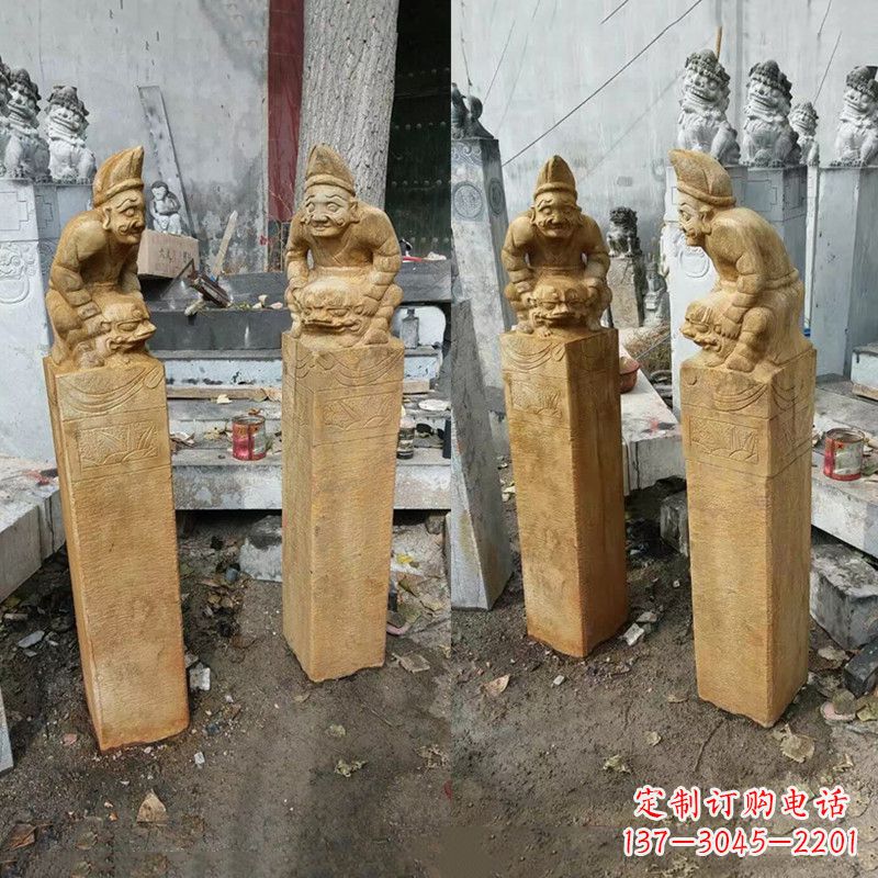 昆明经典仿古拴马桩雕塑