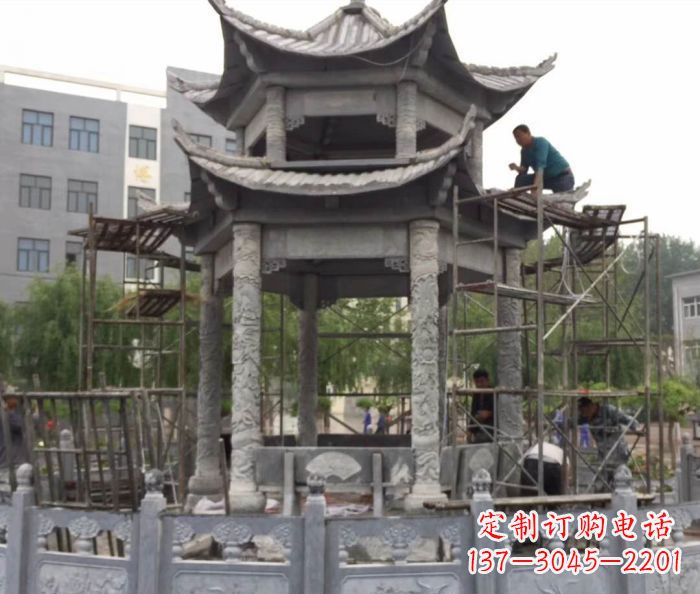 昆明仿古双层石雕凉亭