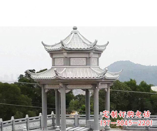 昆明仿古双层石雕凉亭