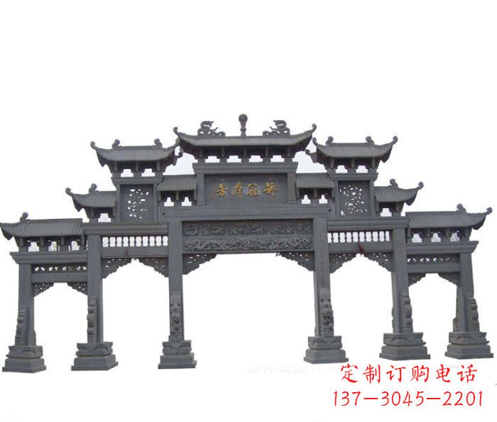 昆明仿古五门牌坊石雕