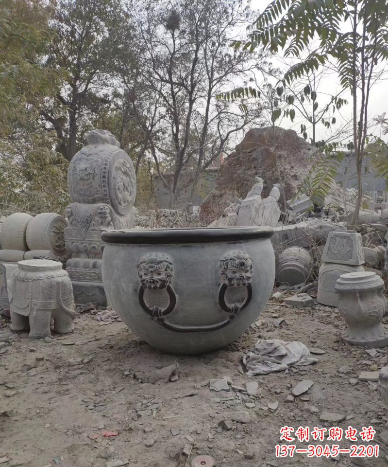 昆明仿古石雕水缸雕塑