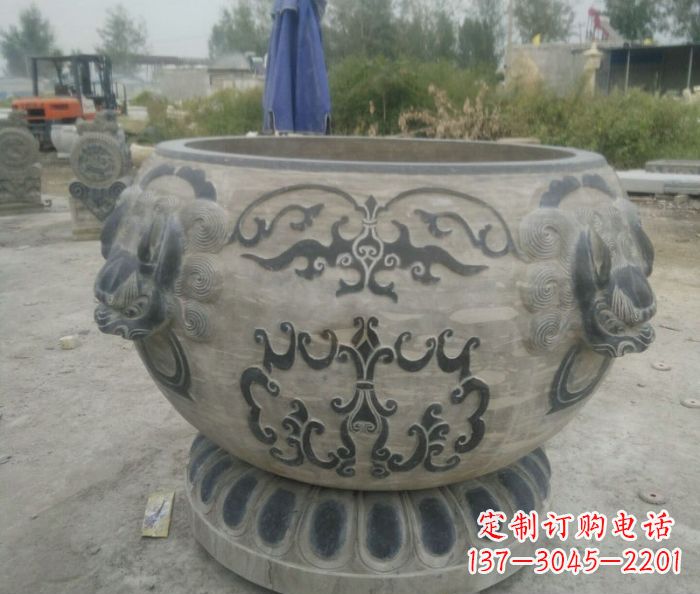 昆明仿古圆形水缸石雕