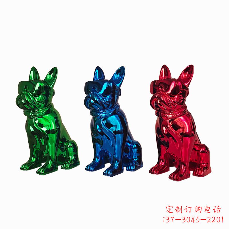 昆明仿琉璃斗牛犬生肖狗雕塑