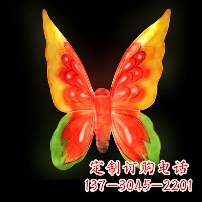 昆明艺术雕塑大号黄色发光蝴蝶