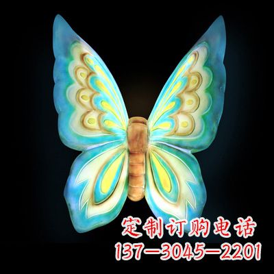 昆明 大号蓝色发光蝴蝶塑像