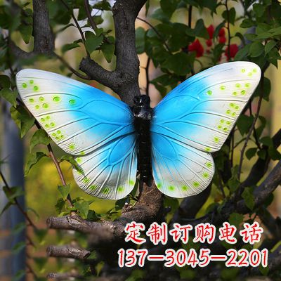 昆明精致风韵,蓝白蝴蝶雕塑
