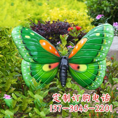 昆明精致魅力的绿色蝴蝶雕塑
