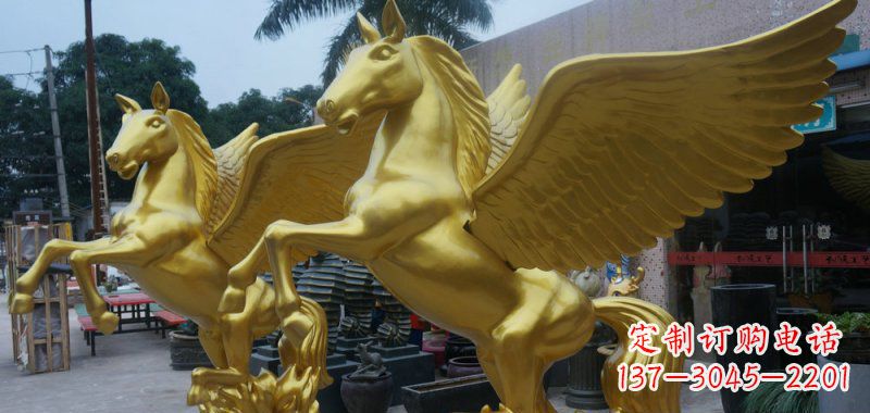 昆明飞马玻璃钢仿铜动物雕塑