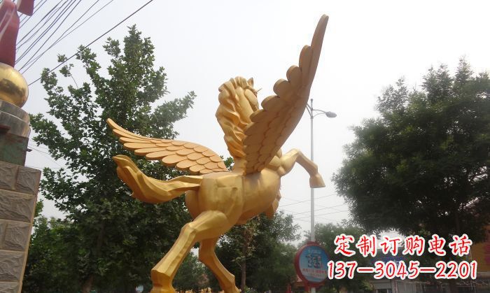 昆明飞马广场景观动物铜雕