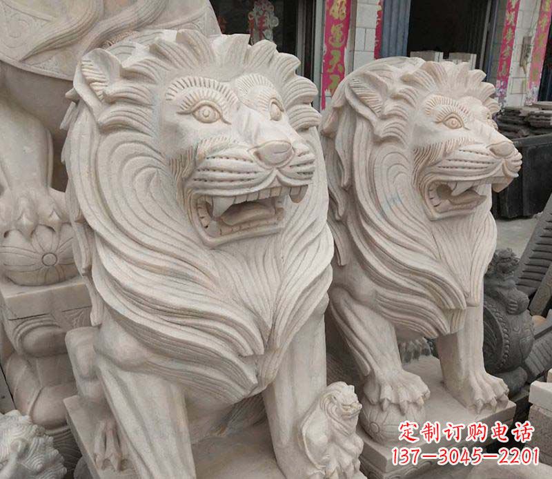 昆明西洋狮石雕动物雕塑