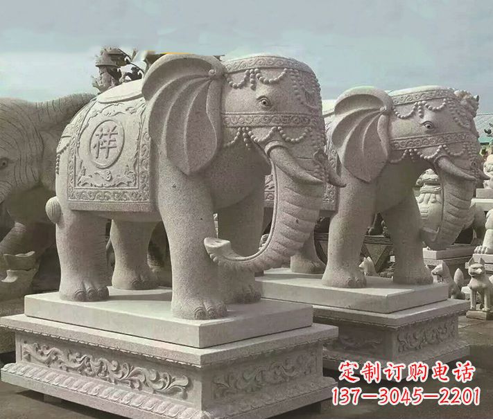 昆明精美大象大理石雕塑