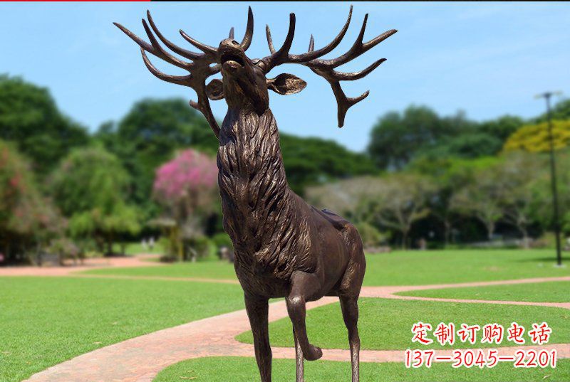 昆明梅花鹿铜雕制作
