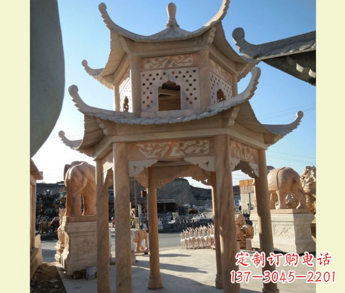 昆明中式双层石雕凉亭