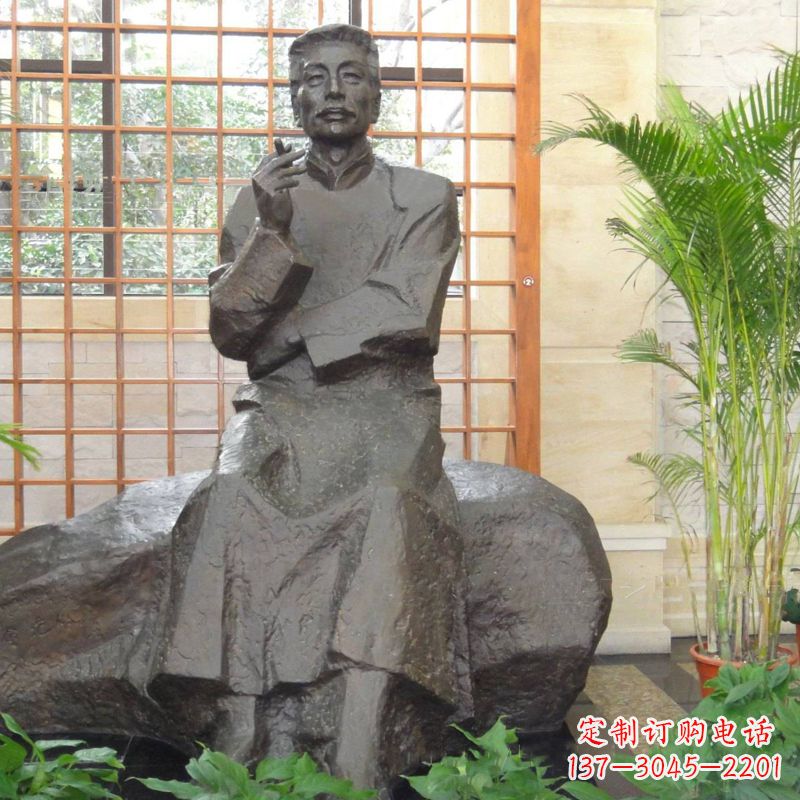 昆明中领雕塑|传承历史文化的鲁迅铜雕像