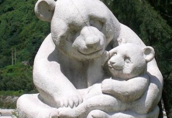 昆明公园装饰熊猫石雕