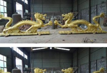 昆明古典传统双龙戏珠铜雕塑