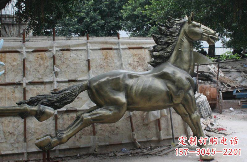 昆明广场奔马动物铜雕 (2)