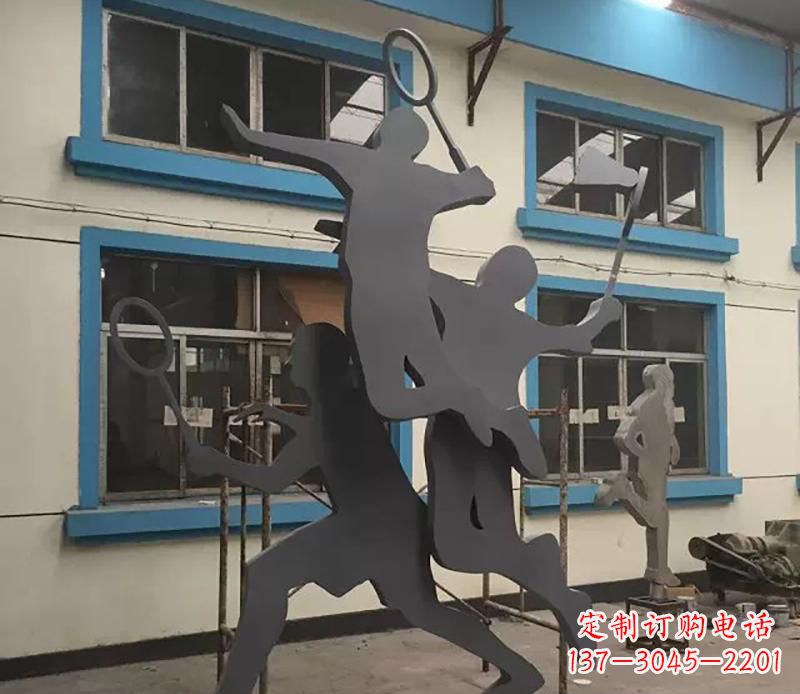昆明不锈钢羽毛球运动雕塑