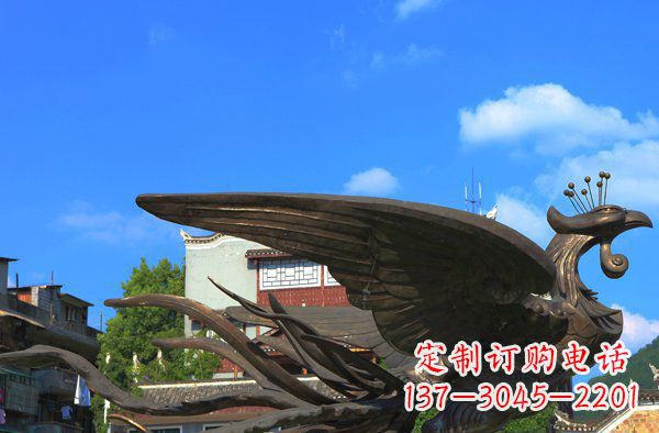 昆明广场凤凰动物铜雕