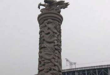 昆明中领雕塑|仿古盘龙柱石雕