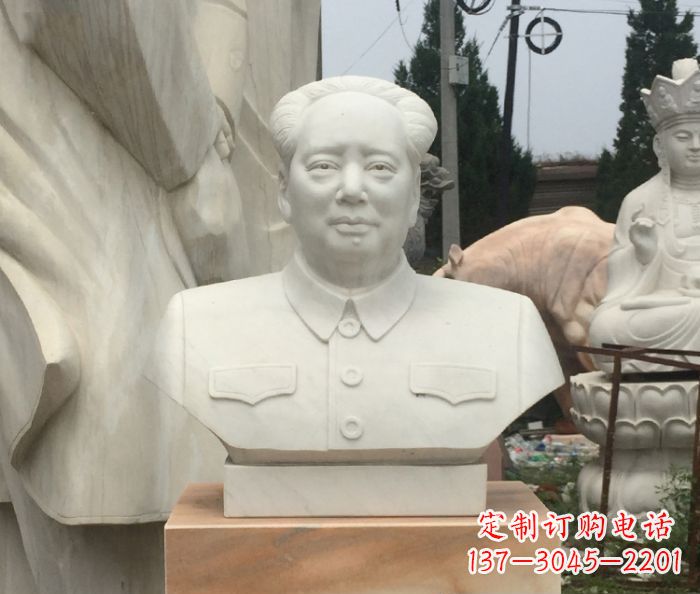 昆明汉白玉毛主席胸像校园伟人石雕