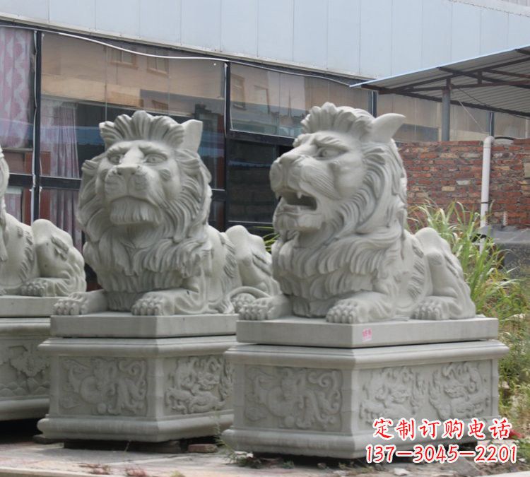 昆明汉白玉狮子雕塑,欧式风格精美雕塑